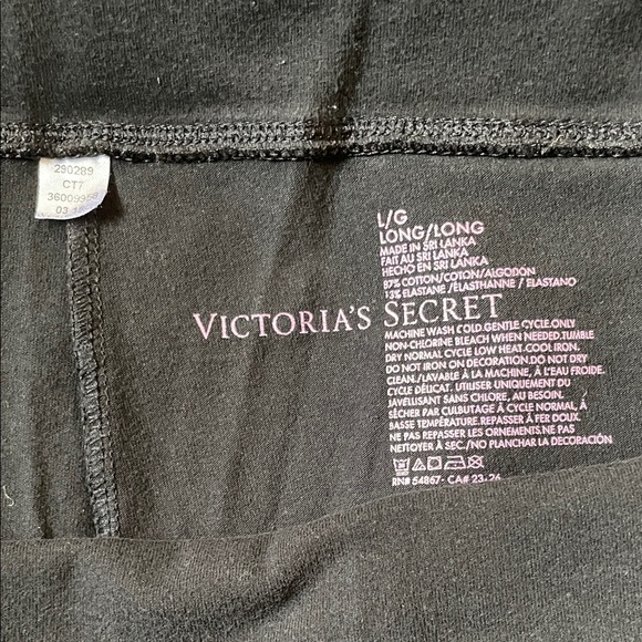 Victoria's Secret Black Fold-Over Waistwing Leggings - Picture 3 of 7